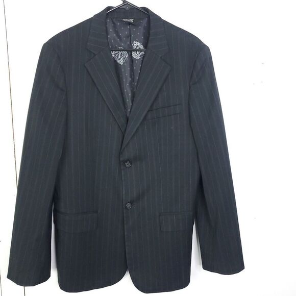 Nick It Blazer Mens M Suit Jacket Pinstripe Two Button Career Lined Interview - Picture 1 of 11